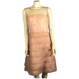 1960s-Inspired Marc by Marc Jacobs Pink Tiered Organza Party Dress size Medium